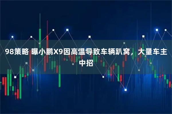 98策略 曝小鹏X9因高温导致车辆趴窝，大量车主中招